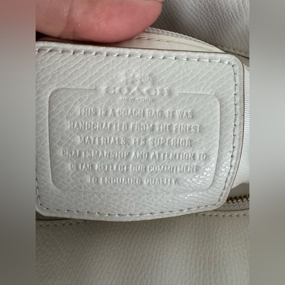 Coach Signature Light Khaki Zip Tote with three inside pockets 17”W x 11”H x 6”D - Picture 9 of 17